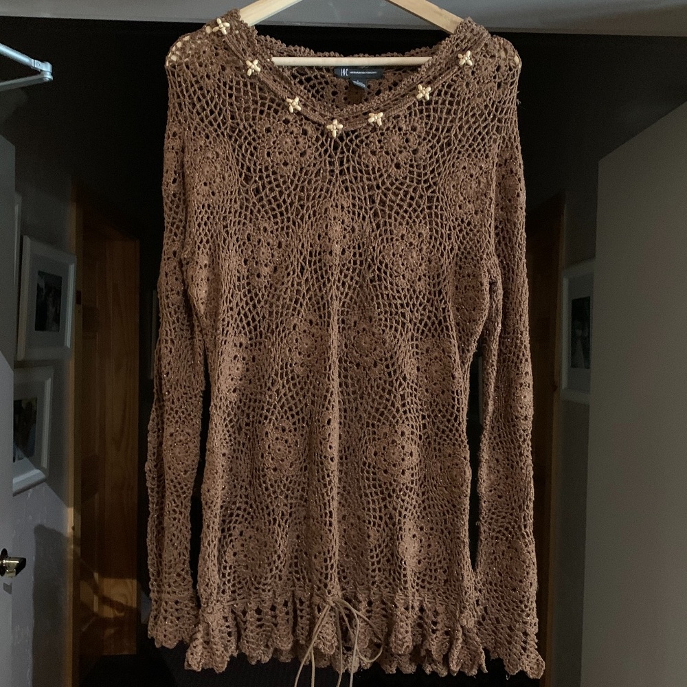 INC lightweight open-knit sweater